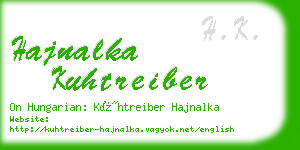 hajnalka kuhtreiber business card